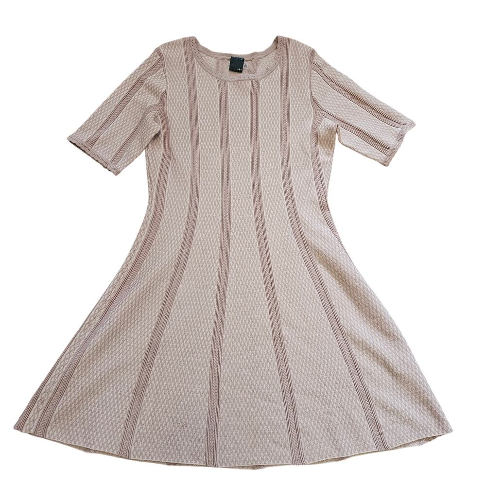 NWT Dress Barn Gabby Skye Women's Sweater Dress Size L Rose Pink Fit & Flare